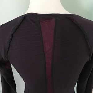 Lululemon Plum and Black Striped Long Sleeve Shirt